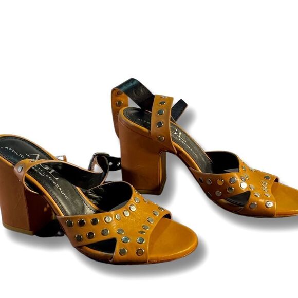 Attilio Gusti Leombruni (AGL) - Italian made brown leather pumps - Picture 4 of 7